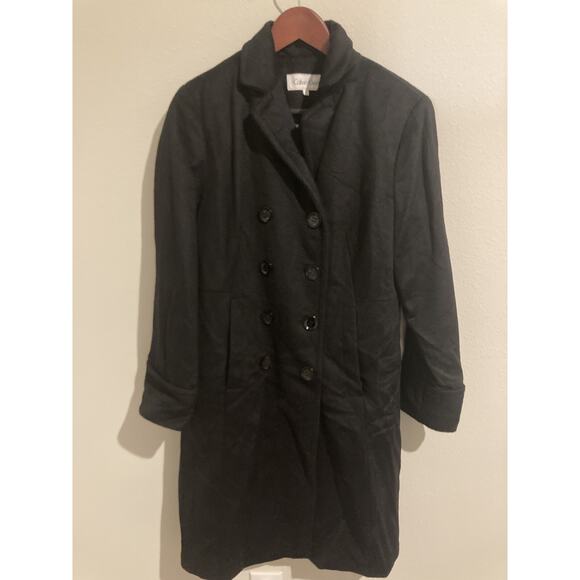 Calvin Klein Jackets & Blazers - Womens Calvin Klein Size 8 Long Black Pea Coat - Never Worn Only Tried On Once